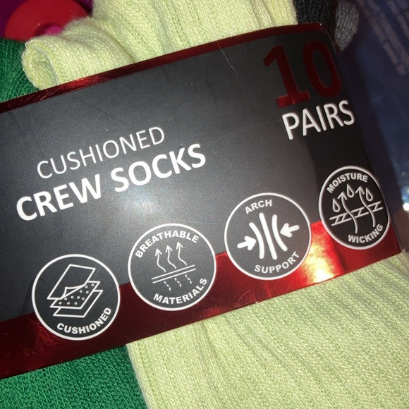 Cushioned Crew Socks - 10 Pairs - Picture 7 of 7